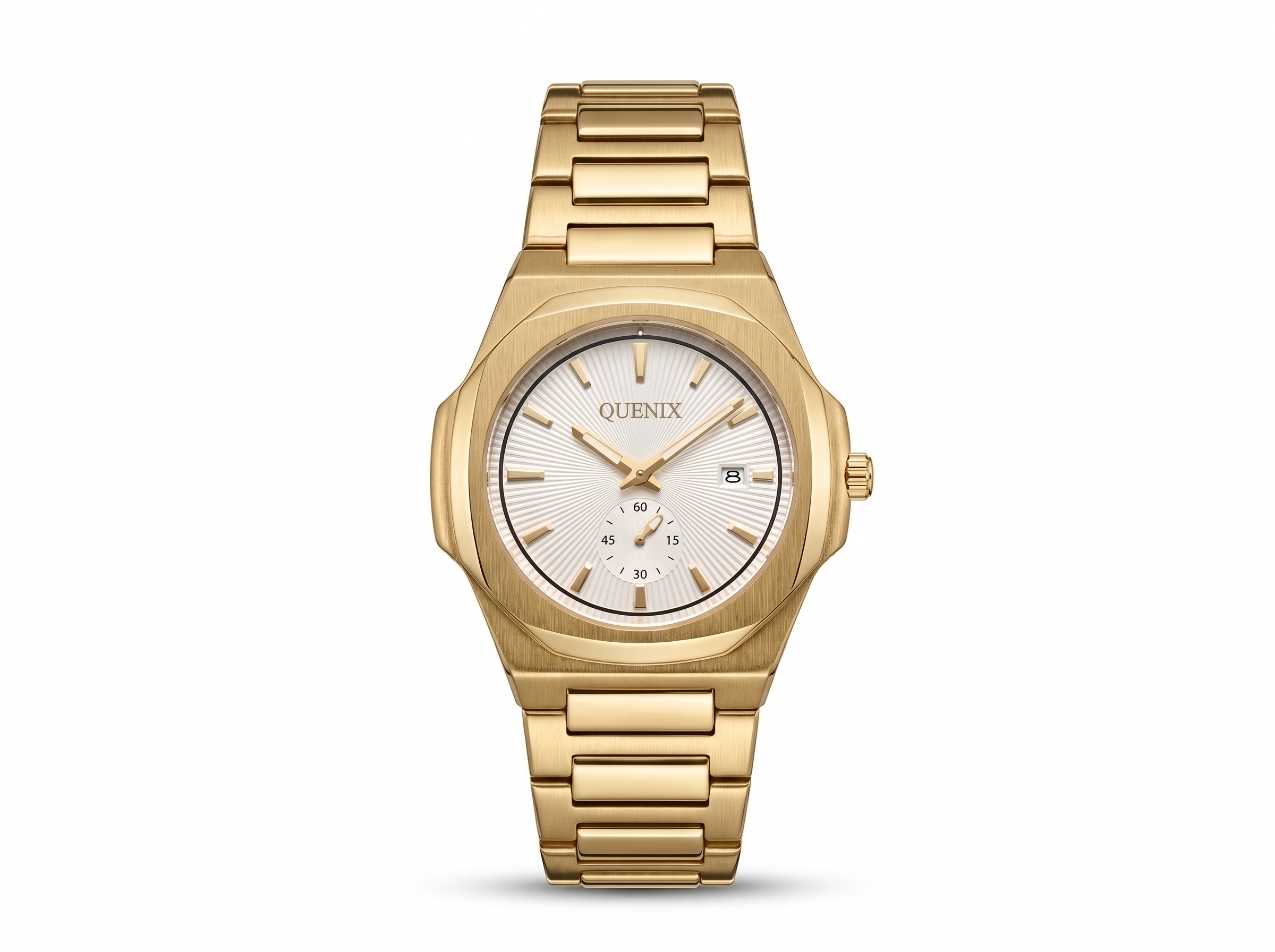 Quenix Classic Gold White Dial Watch